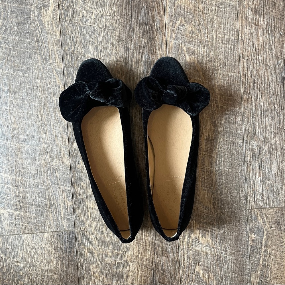 LC Lauren Conrad Black Velvet Flats with Bow